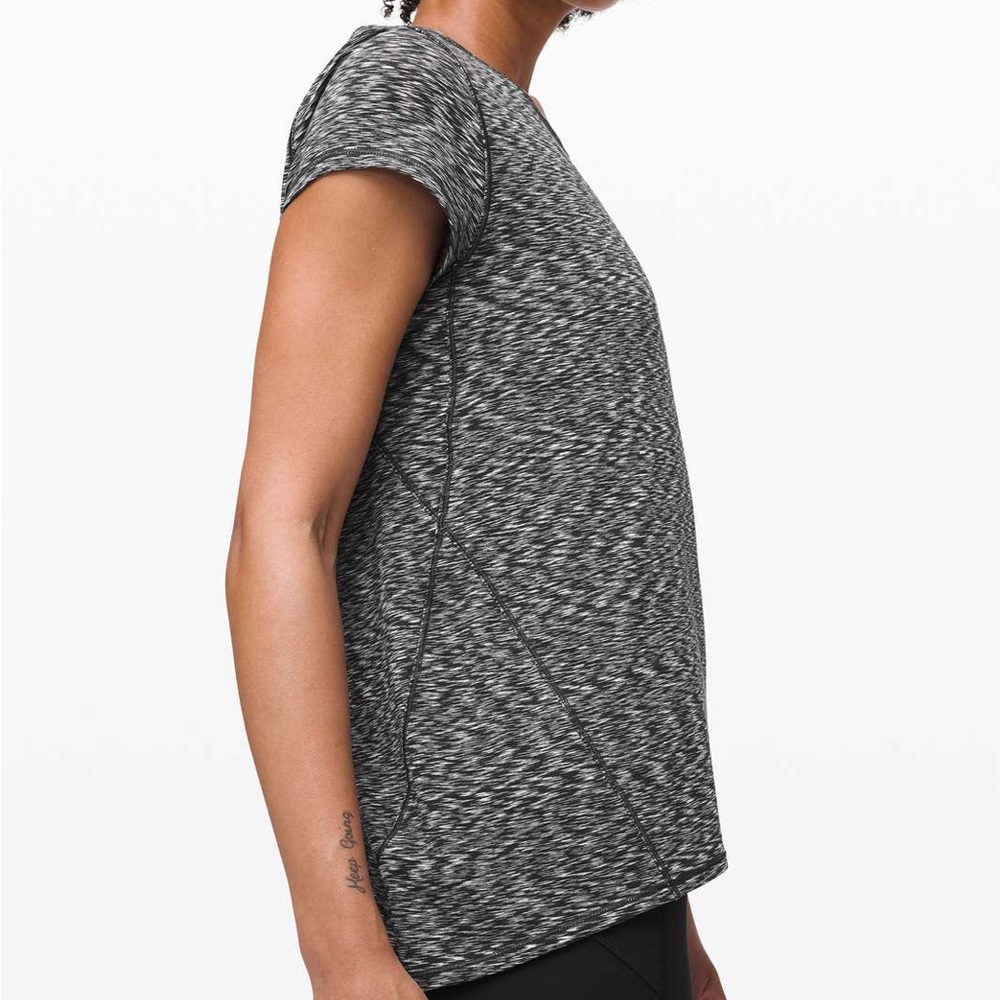 Lululemon Athletica Gray Spaced Out Space Dye Another Mile Short Sleeve Tee - Picture 5 of 10